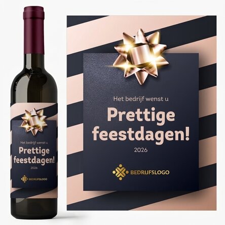 Wijn met eigen logo en tekst - Kerstcadeau