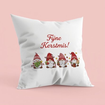 Gepersonaliseerd kussen met tekst - Kerstkabouters