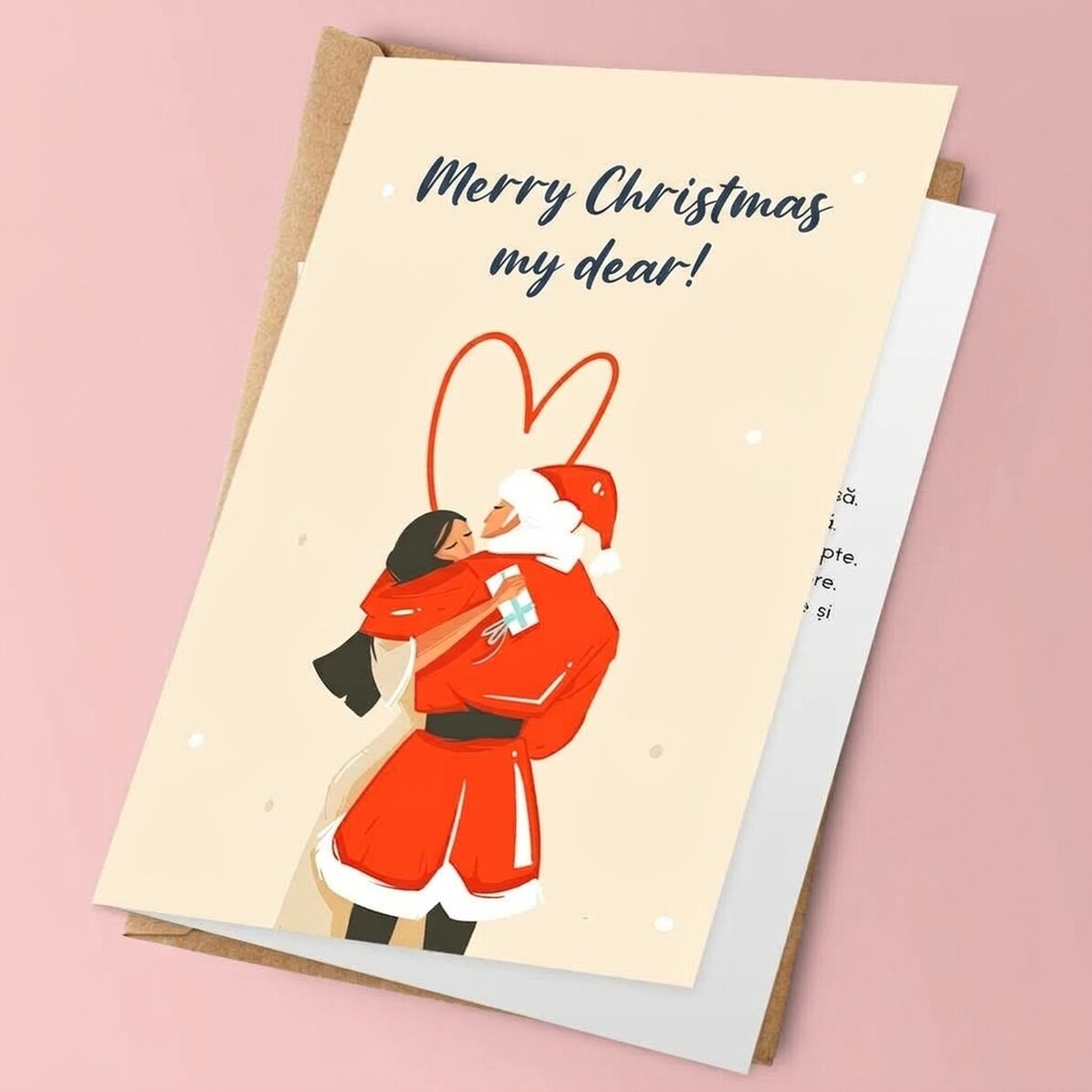 Gepersonaliseerde kerstkaart met een kerstboodschap voor een stel