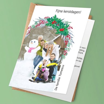 Gepersonaliseerde wenskaart met foto en tekst - Vrolijk Kerstfeest