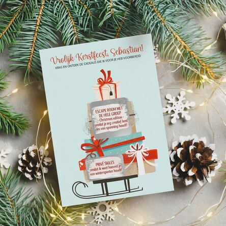Gepersonaliseerde kraskaart met boodschap - Kerstcadeau