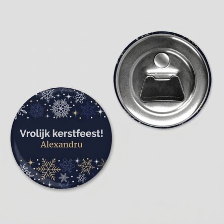 Flessenopener met magneet, gepersonaliseerd met tekst - Kerstkader