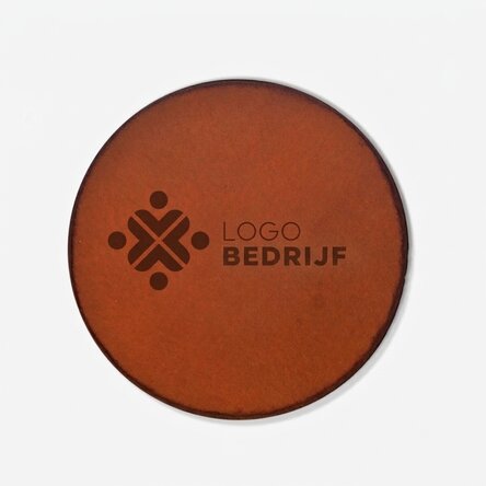 Op maat gemaakte onderzetter van leer met logo