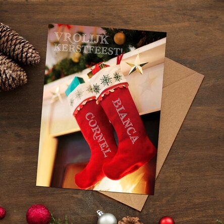 Gepersonaliseerde magnetische wenskaart met kersttekst - De magie van Kerstmis