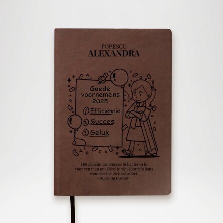 Gepersonaliseerde leren agenda met motiverende quote - Nieuwjaarsvoornemens voor haar