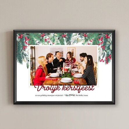 Gepersonaliseerd kerstschilderij met tekst en een familiefoto