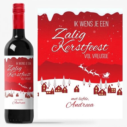 Wijn met gepersonaliseerde boodschap - De magie van de feestdagen