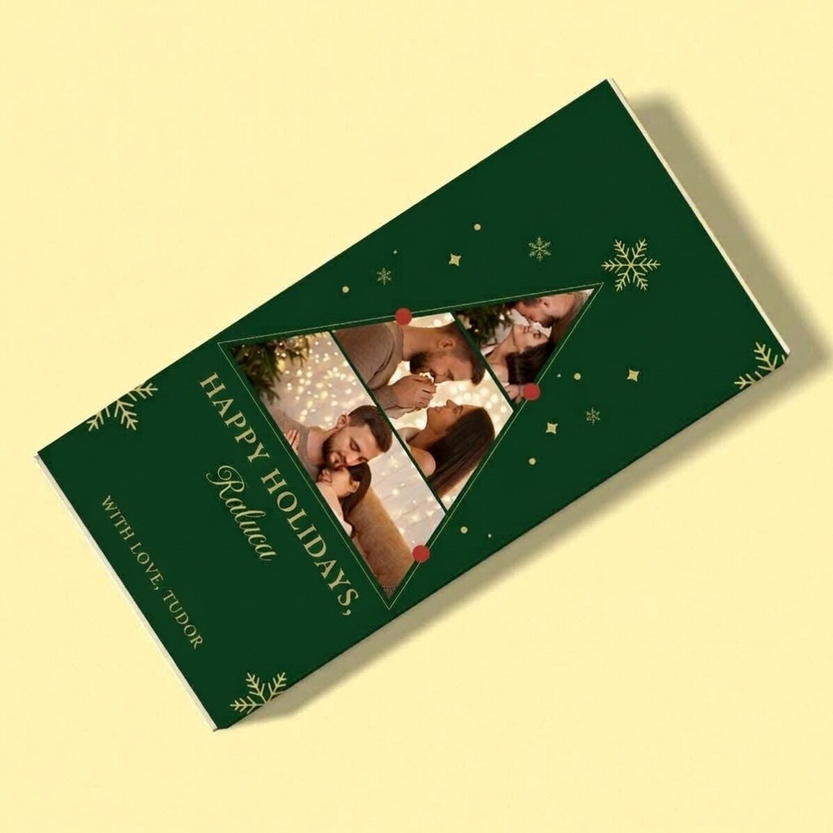 Chocolade met 3 foto’s en een kerstboodschap - Kerstboom