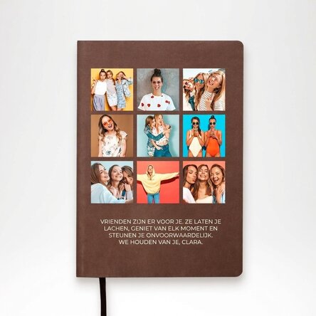 Gepersonaliseerde agenda met 9 foto’s en tekst
