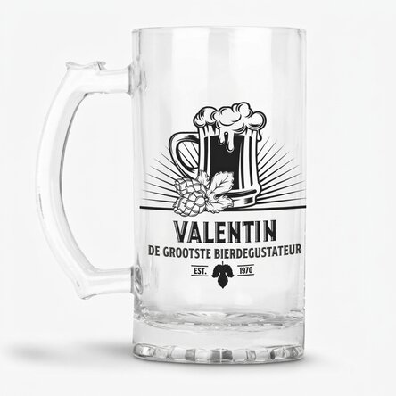 Gepersonaliseerde bierpul met tekst - Bierproever