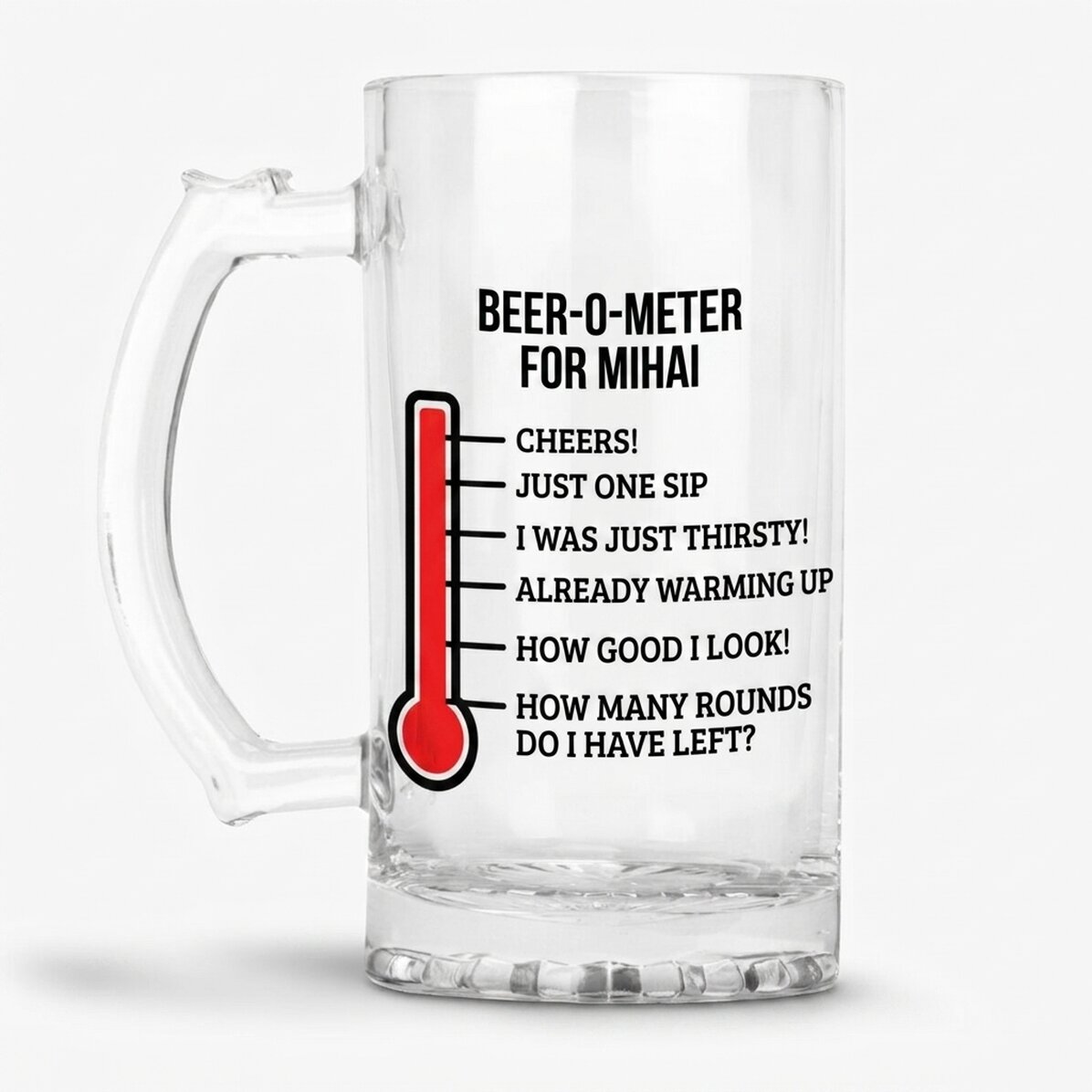 Gepersonaliseerde bierpul met tekst - Beer-o-meter
