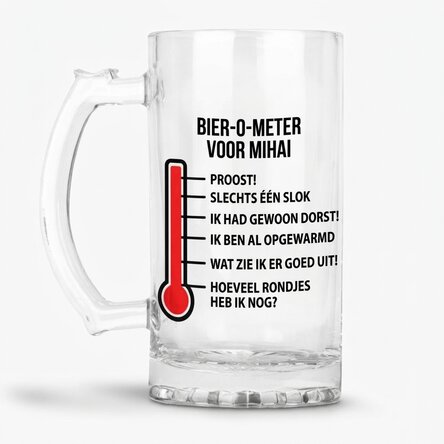 Gepersonaliseerde bierpul met tekst - Beer-o-meter