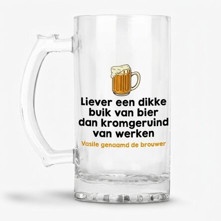 Gepersonaliseerde bierpul met tekst