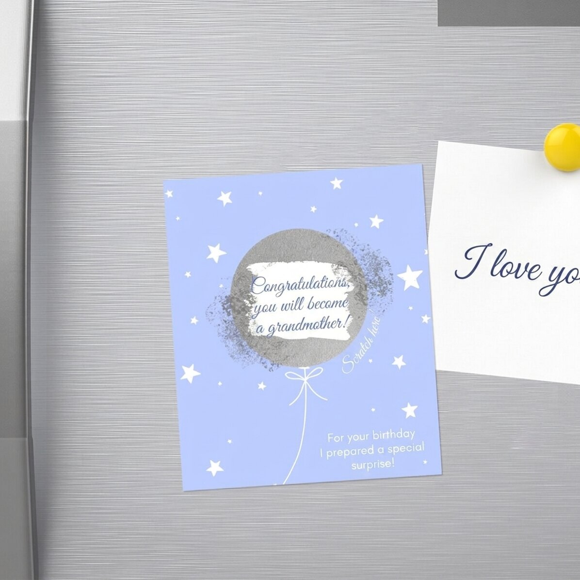 Afschraapbare magneet van 10 x 12 cm, gepersonaliseerd met tekst - Surpriza