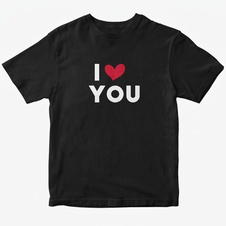 Custom cotton T-shirt with text - I love...