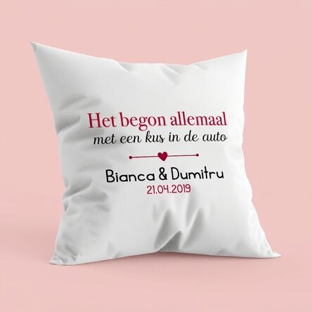 Gepersonaliseerd kussen met tekst - Where it all began
