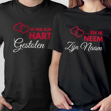 Katoenen T-shirt met gepersonaliseerde tekst - Ik steel ze