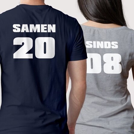Katoenen T-shirt met tekst en nummer op de rug