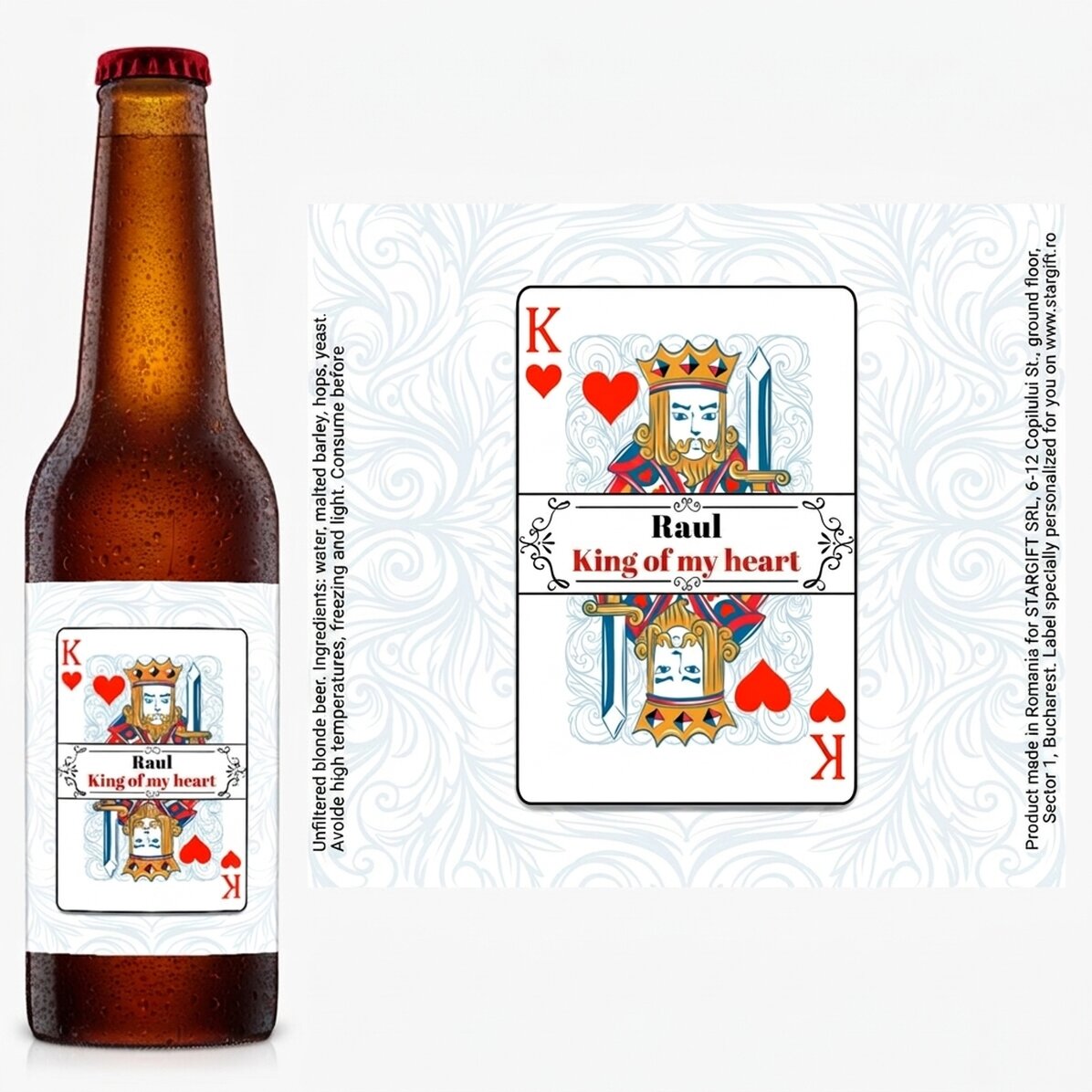 Bier met gepersonaliseerde tekst - De koning van mijn hart