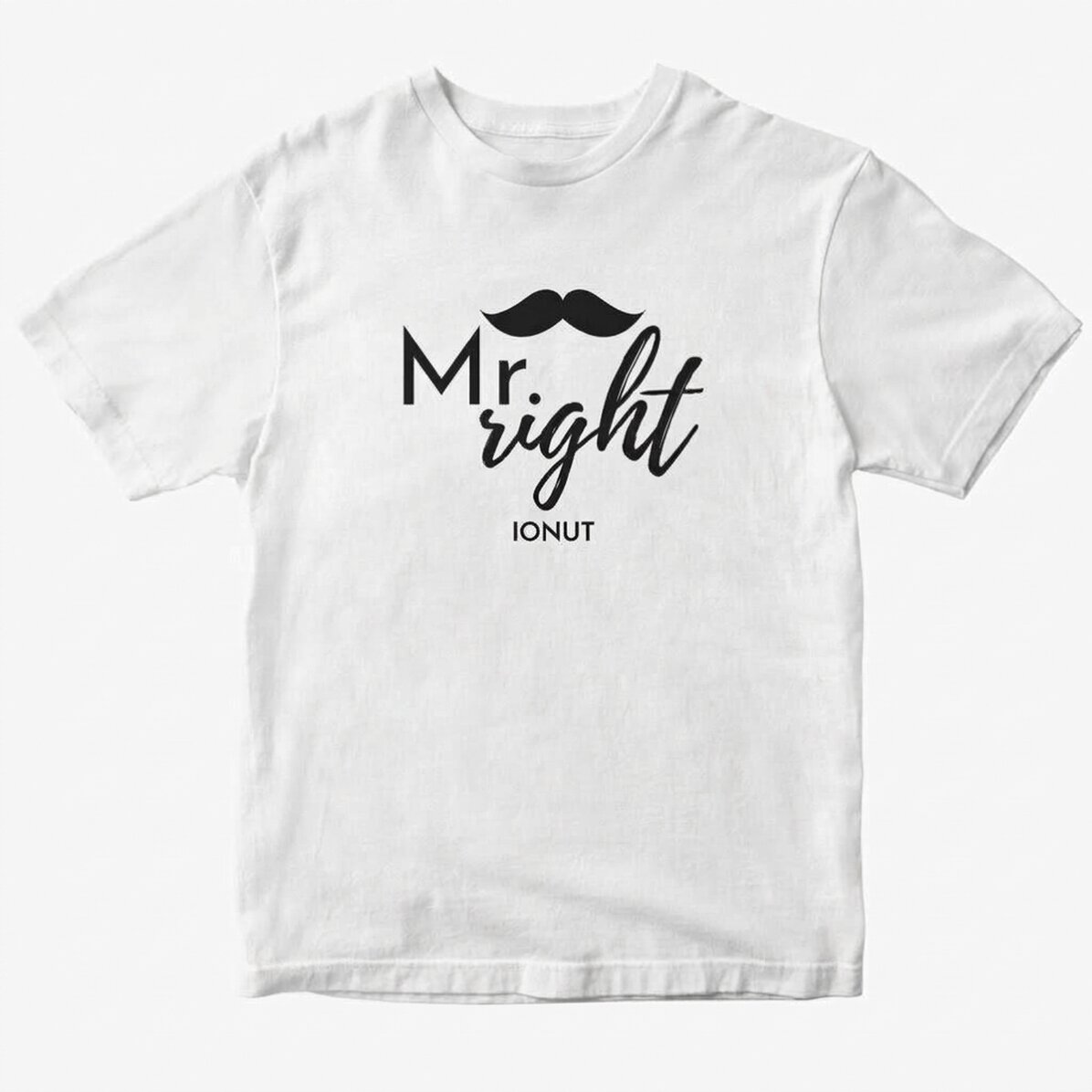 Katoenen T-shirt met gepersonaliseerde tekst - Mr. Right
