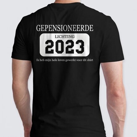 Katoenen T-shirt met gepersonaliseerde tekst - Pensioen