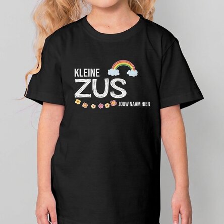 Katoenen T-shirt voor kinderen, gepersonaliseerd met tekst - Sister