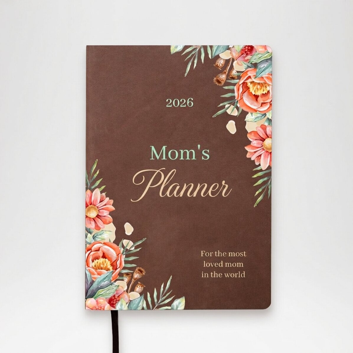 Gepersonaliseerde gekleurde agenda met tekst voor mama