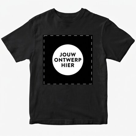 Katoenen T-shirt met jouw eigen vierkante afbeelding