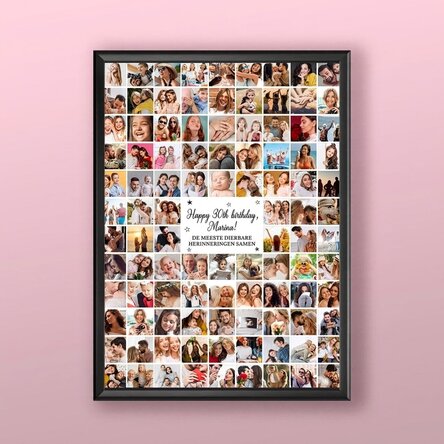 Gepersonaliseerd schilderij met 102 foto