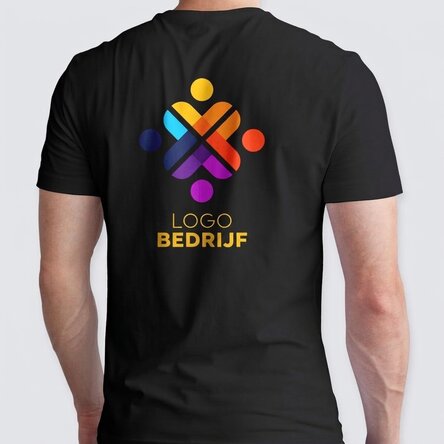 Katoenen T-shirt met logo op de rug