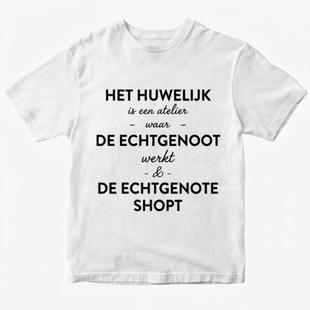 Gepersonaliseerd katoenen T-shirt met tekst over het huwelijk