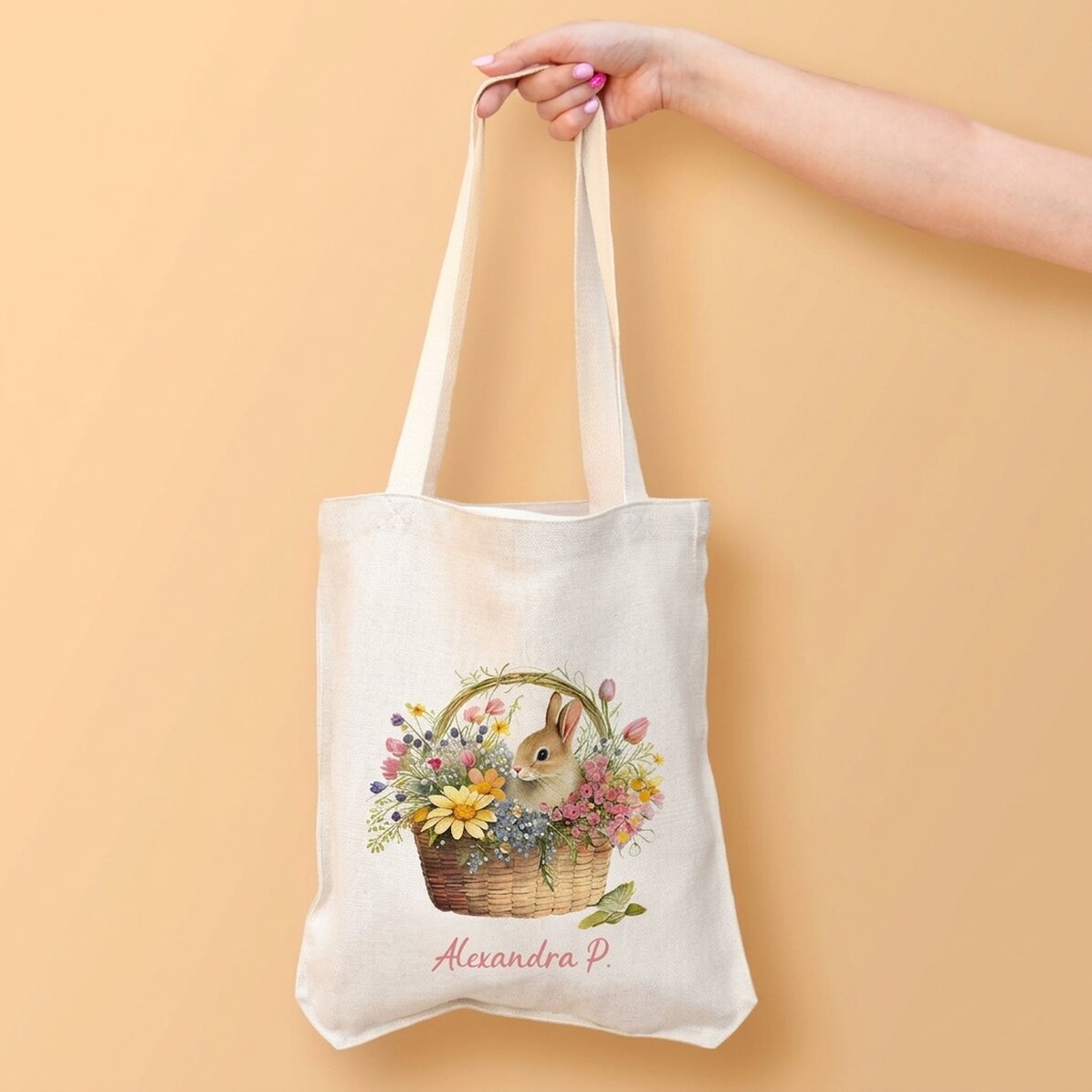 Gepersonaliseerde tas met naam - Konijntje