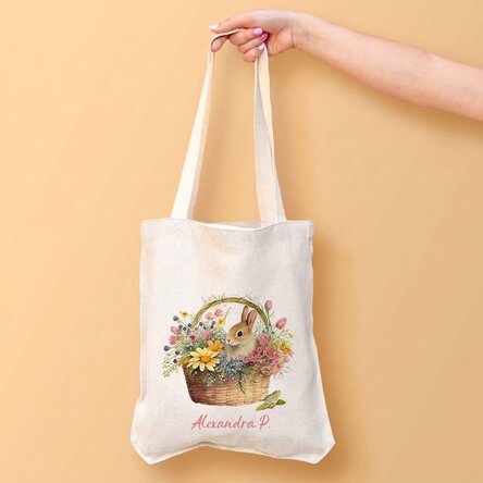 Gepersonaliseerde tas met naam - Konijntje