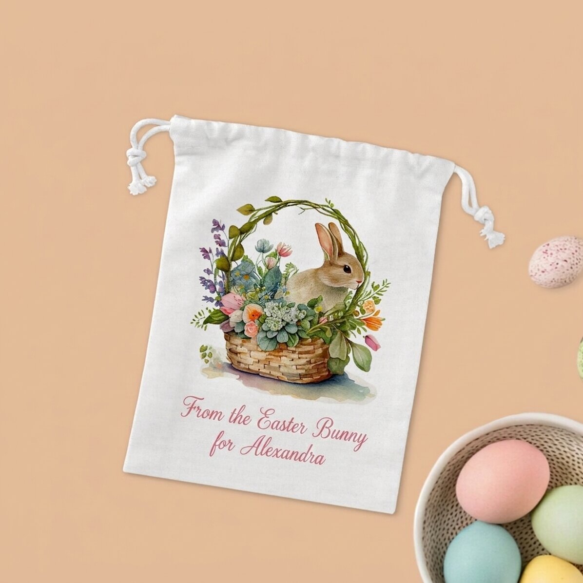 Kleine, gepersonaliseerde cadeauzakje met tekst - Konijntje