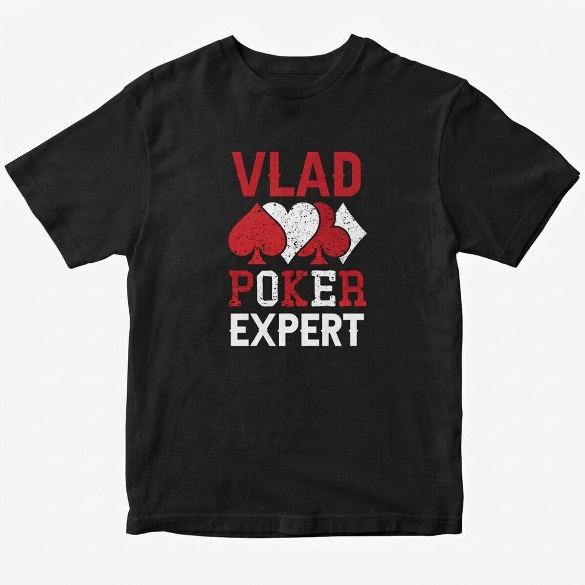 Katoenen T-shirt met gepersonaliseerde tekst - Poker-expert