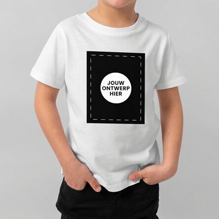 Katoenen T-shirt voor kinderen, gepersonaliseerd met jouw portretafbeelding