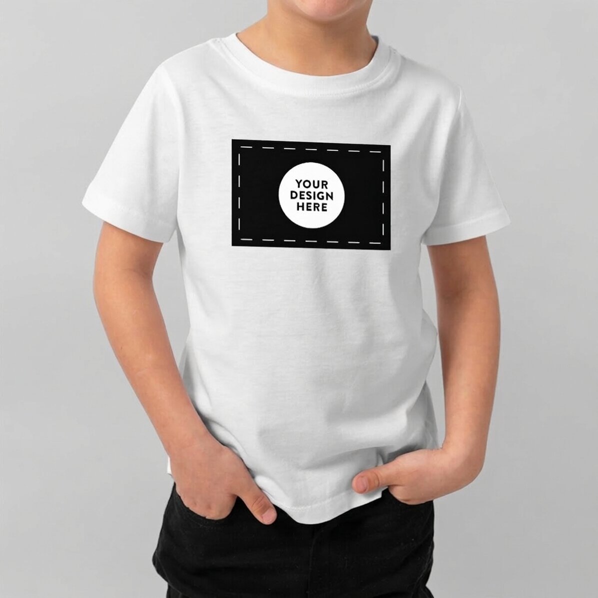 Katoenen T-shirt voor kinderen, gepersonaliseerd met jouw landschapsafbeelding