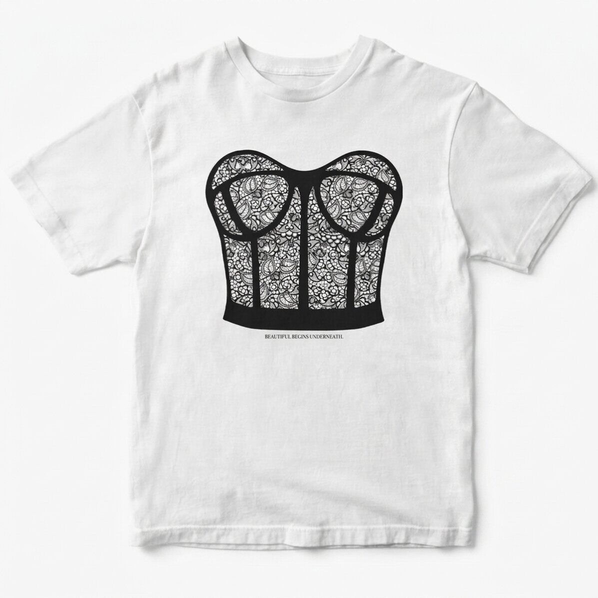 Katoenen T-shirt met gepersonaliseerde tekst - Corset