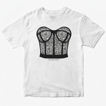 Katoenen T-shirt met gepersonaliseerde tekst - Corset