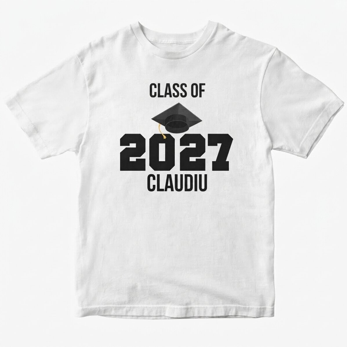 Katoenen T-shirt met gepersonaliseerde tekst - Afstuderen