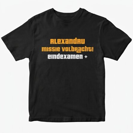 Katoenen T-shirt met gepersonaliseerde tekst - Mission passed