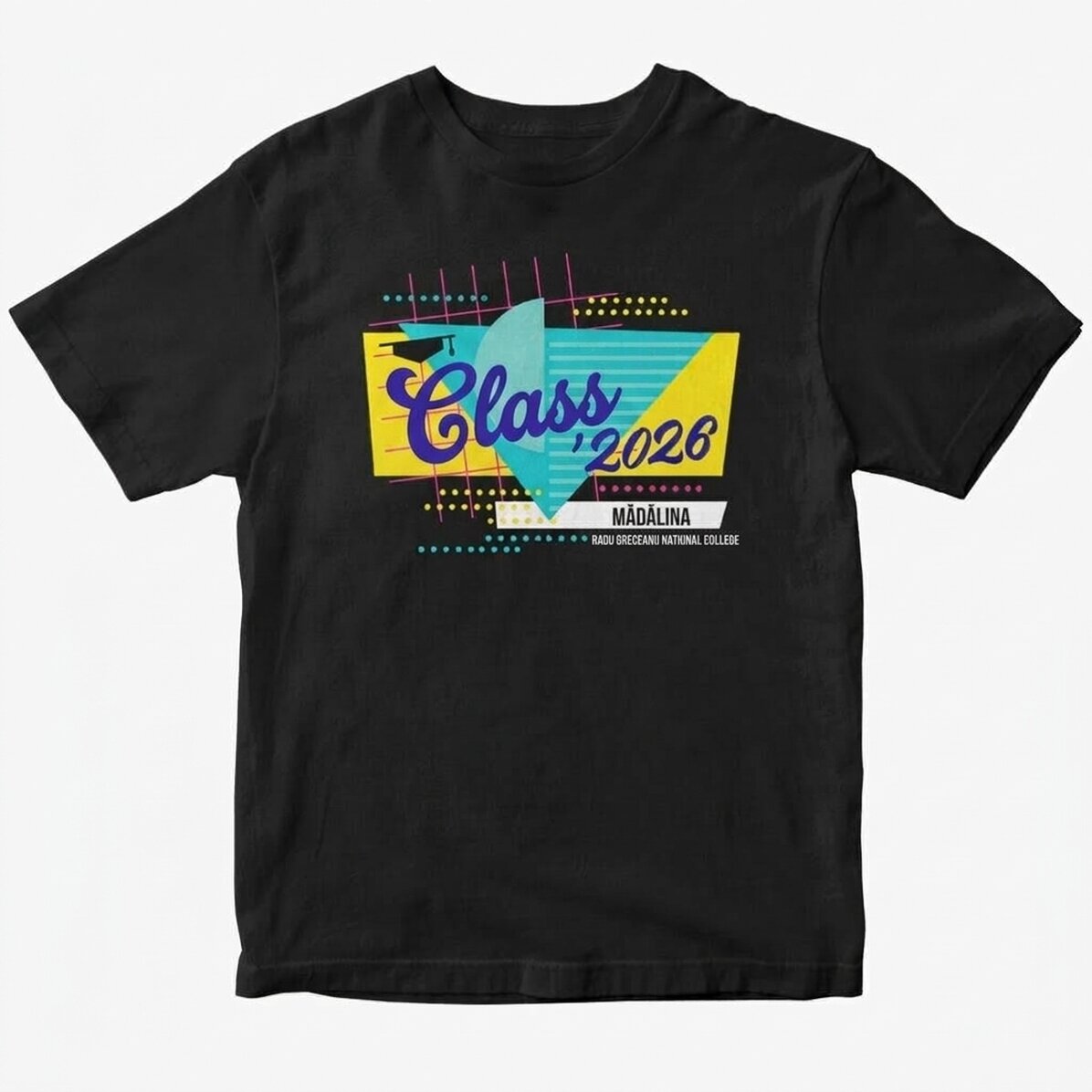 Katoenen T-shirt met gepersonaliseerde tekst - Retro-ontwerp voor afstuderen