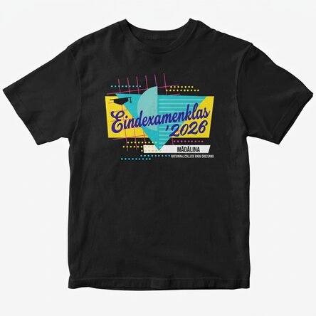 Katoenen T-shirt met gepersonaliseerde tekst - Retro-ontwerp voor afstuderen