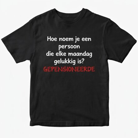Katoenen T-shirt met gepersonaliseerde tekst - Gepensioneerde