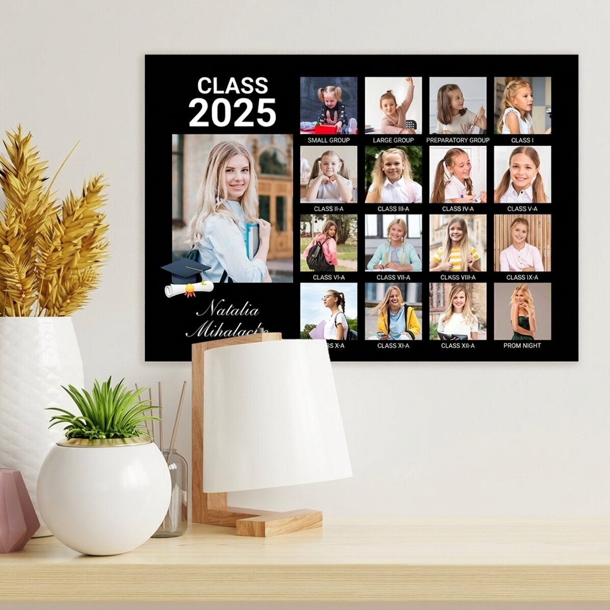 Gepersonaliseerde poster met 17 foto’s en tekst – Afstuderen