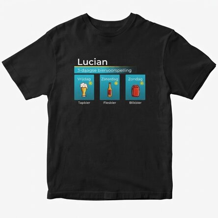 Katoenen T-shirt met gepersonaliseerde tekst - De biervoorspelling