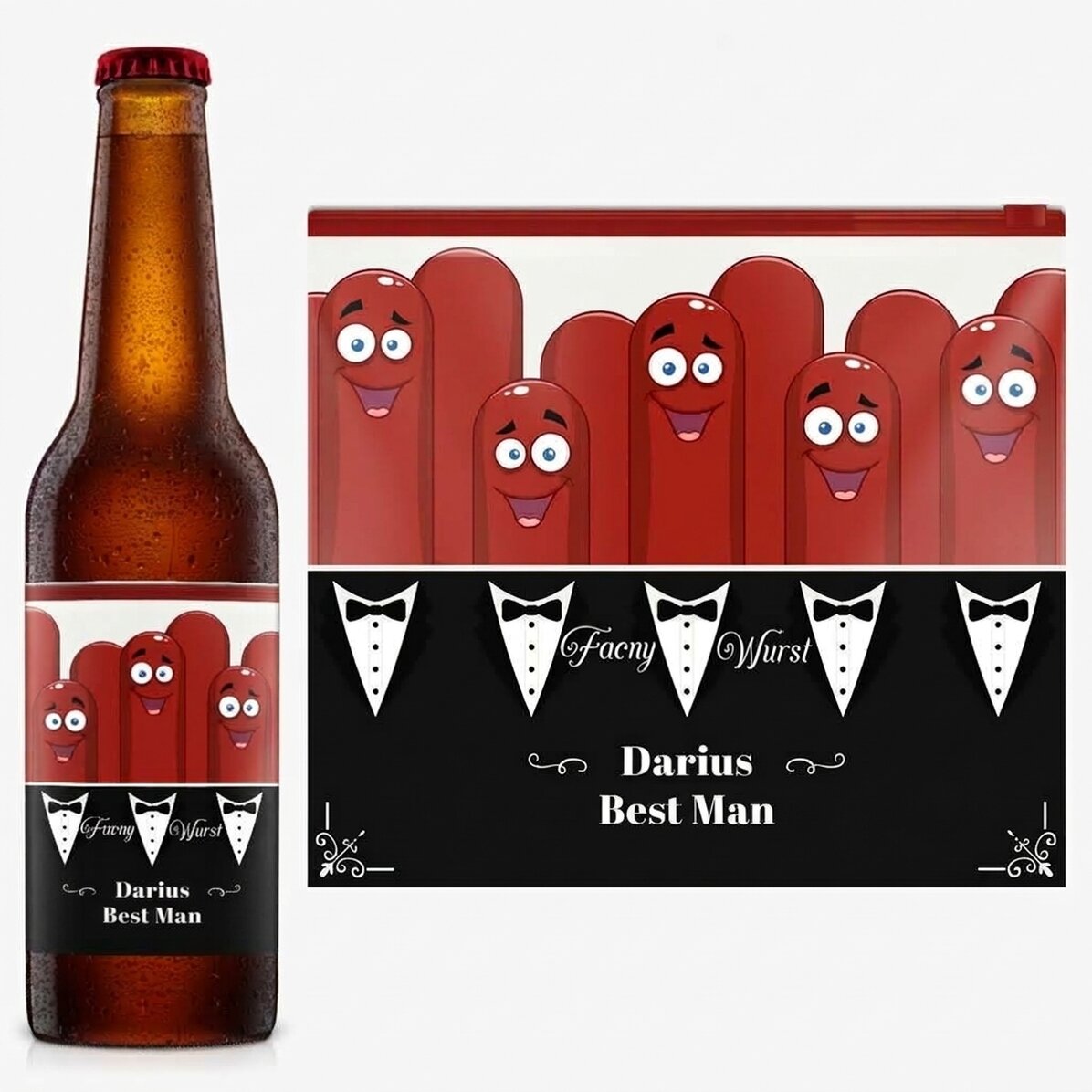 Bier met gepersonaliseerde tekst - Fancy Wurst