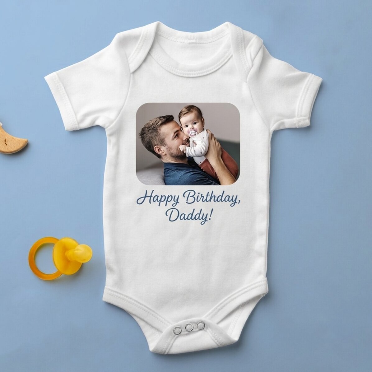 Kinderbodysuit, gepersonaliseerd met een foto en tekst