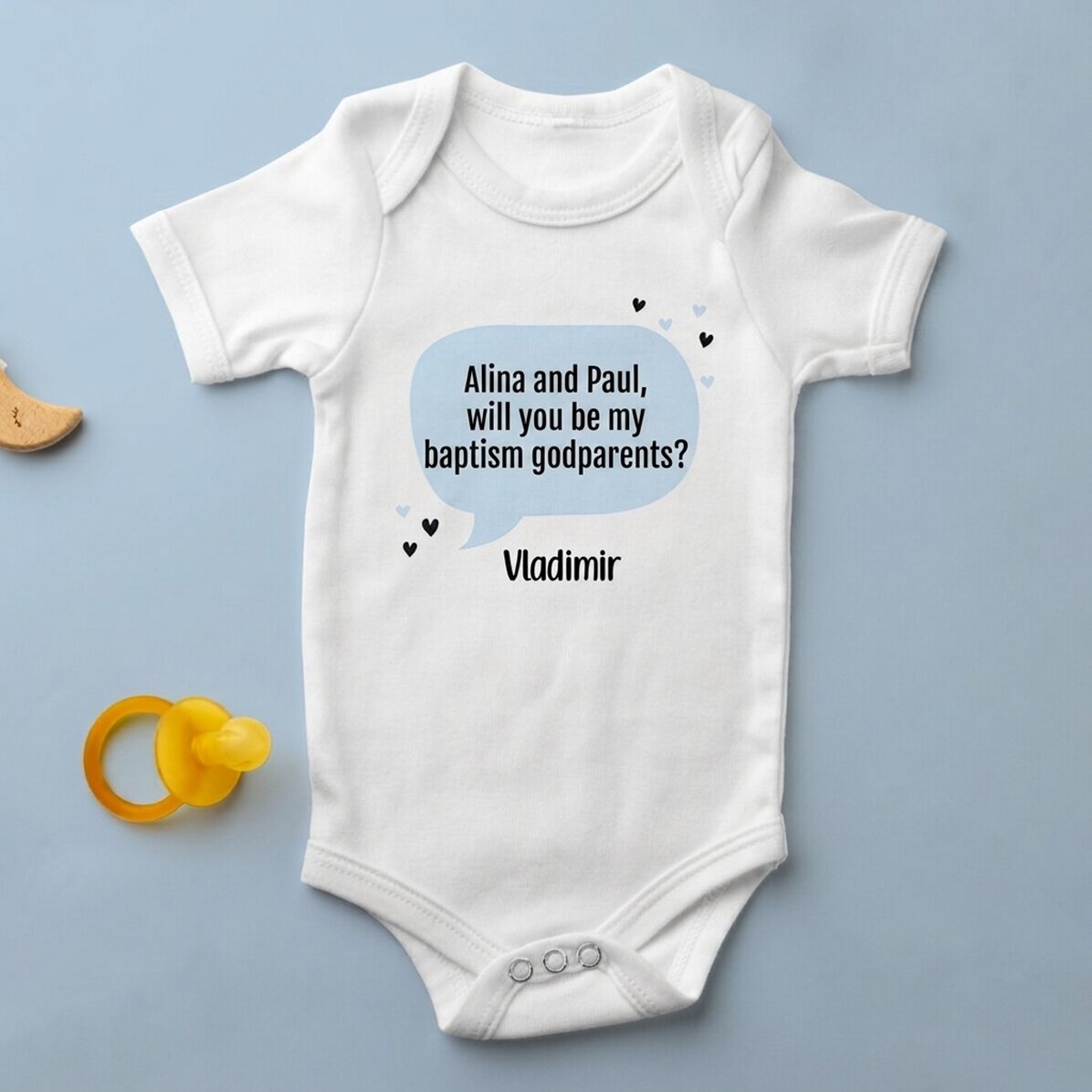 Gepersonaliseerd kinderpakje met tekst - Verzoek om peetouder te worden