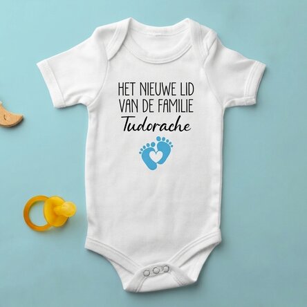 Gepersonaliseerd rompertje voor kinderen met tekst - Het nieuwe familielid